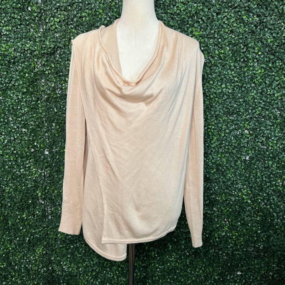 Renee C Tan Cowl Neck Sweater Womens Size S Long Sleeve Cozy Minimalist